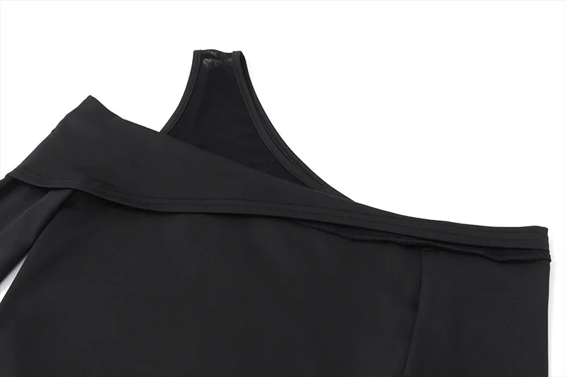 Elegant Mesh Patchwork Women Dress Fall New Sexy High Split Bodycon Long Sleeve Party Evening Dress Slim Vestido