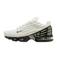 Nike Air Max Plus 3 Non Slip and Durable Fabric Synthetic Leather Sports Mesh Breathable Running Shoes for Men Grey Black Gold 1
