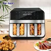 Air Fryer Oven Double Drawer Independently Fried Air Fryer Touch Screen Control Guided Cooking Prompts Multifunction Air Fryer