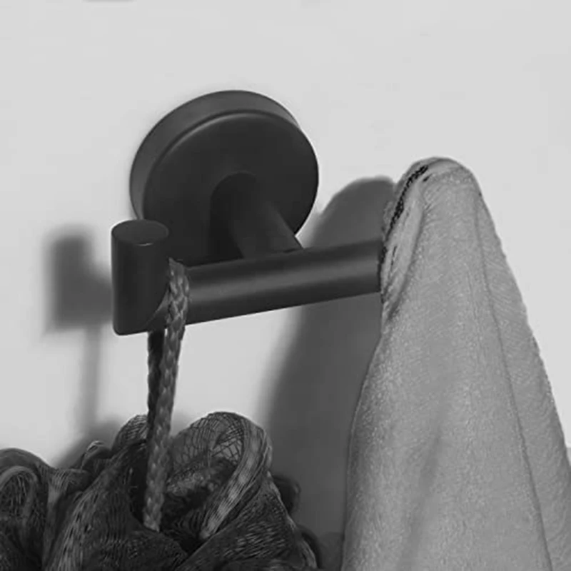 Double Towel Hooks For Bathroom Black Wall Mount Robe Hook Double Towel Hook Holder For Kitchen Bathroom