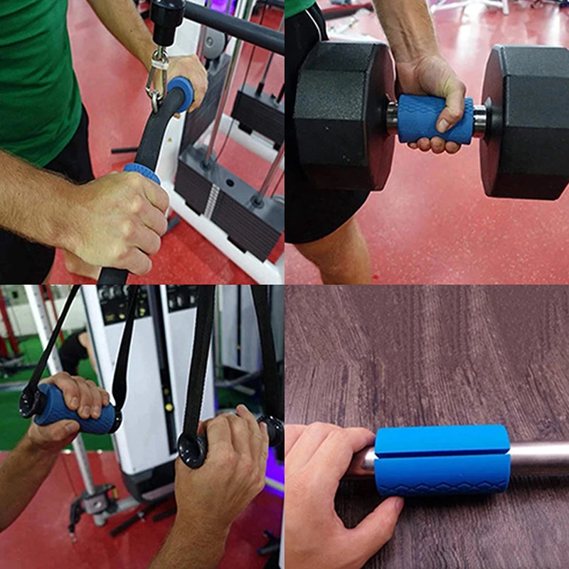 Barbell Dumbbell Grips Stress Relieve Dumbbell Handles Silicone Anti-slip Pad Thick Bar Handles Pull Up Weightlifting Grip 1Pc