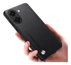 Ultra - Thin Matte Leather Shockproof Phone Case by Skinlee for Honor X7E (Black)