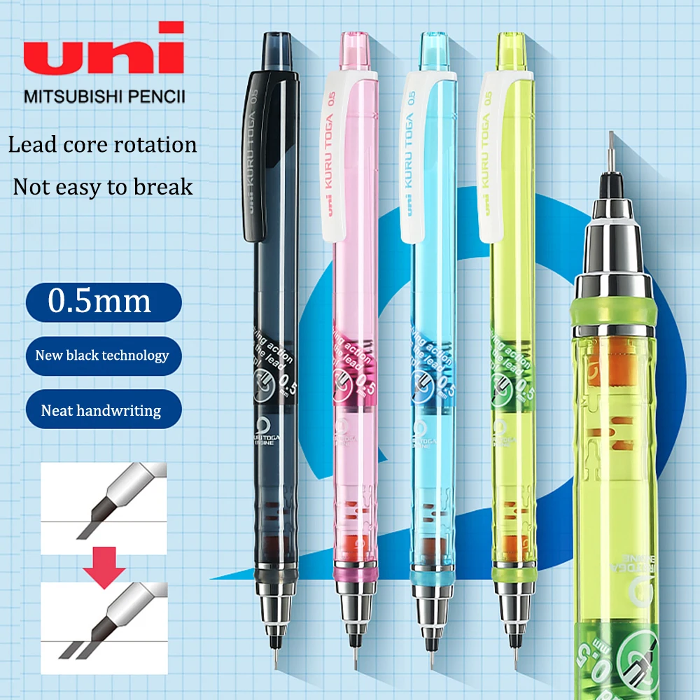 Japan UNI Mechanical Pencil M5-450T Kuruto Plus Lead Core Automatic Rotation Constantly Lead 0.5mm School Supplies Stationery