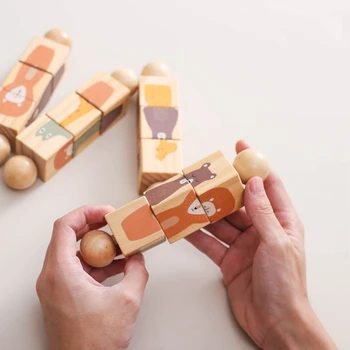 Wooden Rotating Animal Puzzle - Wooden Toys 2