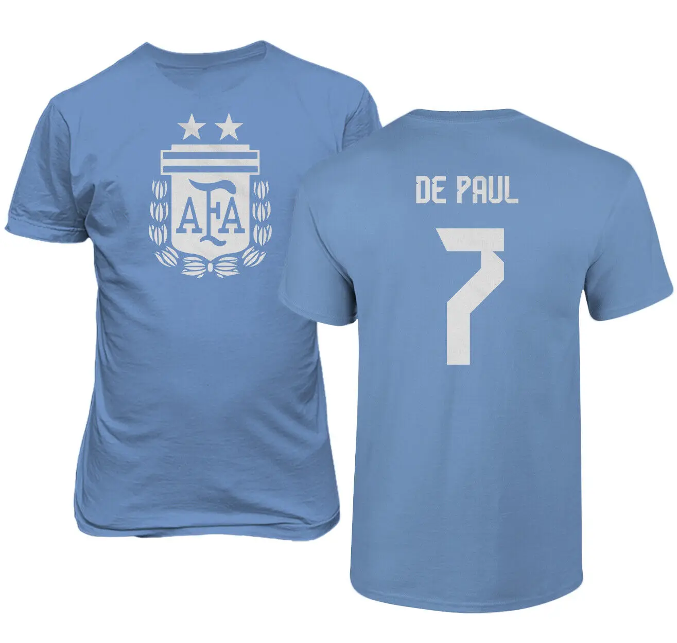 Argentina Soccer #7 Stampy De Paul World Football T-Shirt Per Adulti E Giovani