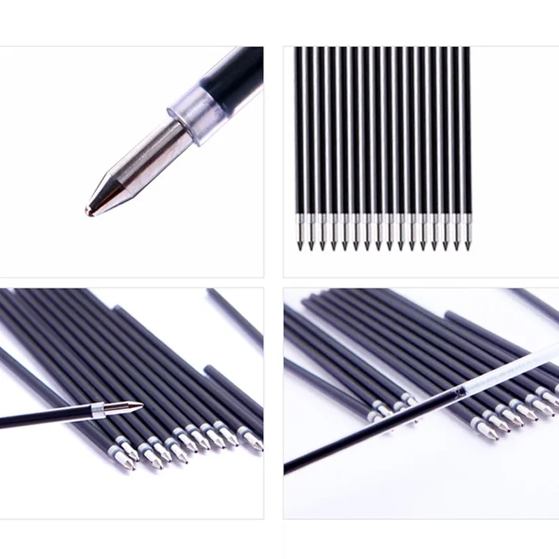 100pc Bullet Head Ballpoint Pen 140mm Refill Black Red Blue