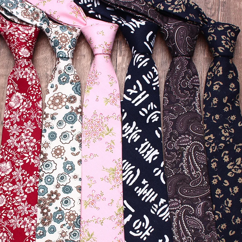 

Cotton Men Tie Floral Ladies Casual Tie Accessories 6cm