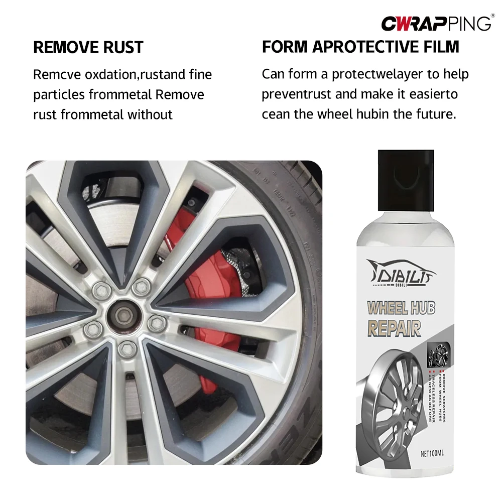 100ML Car Wheel Rims Repair Tool Car Detailing Auto Iron Remover Dust Remover Dent Scratch Restore Wheel Rim Care Accessories