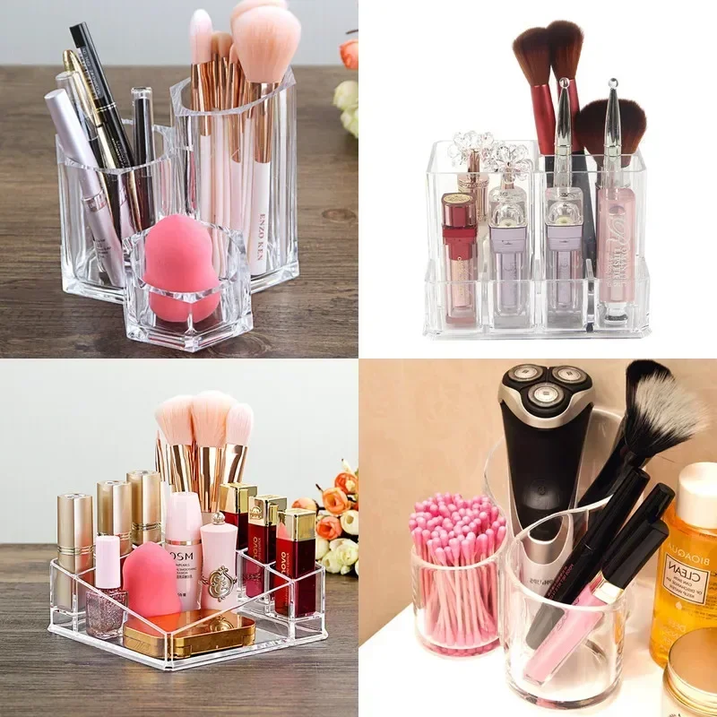 Transparent Acrylic Makeup Organizer Cosmetic Brush Storage Box for Eyebrow Pencil Lipstick Nail Polish Plastic Beauty Egg Case 2