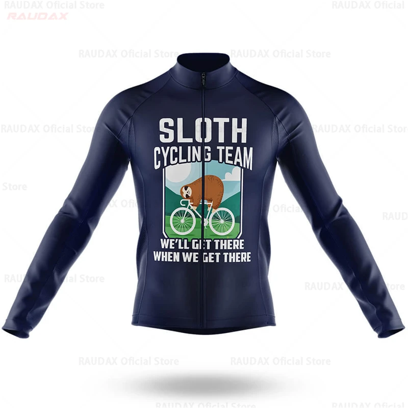 thumbnail image 1 of Chaqueta de ciclismo de manga larga para hombre con diseño de perezoso, ropa de ciclismo de montaña para primavera y otoño, uniforme de bicicleta, camiseta de carreras de bicicleta de carretera transp, 1 of 4