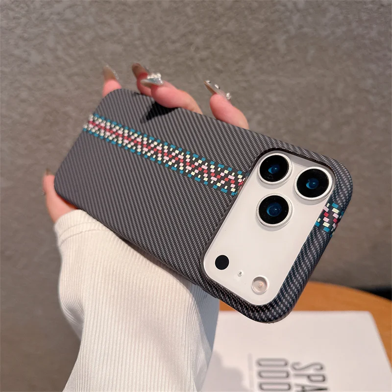 Luxury Carbon Fiber Texture Shockproof Phone Case - Hard PC Cover