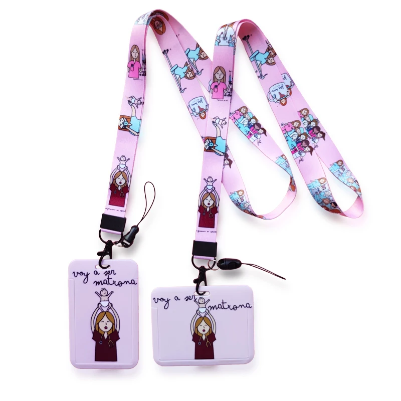 

Midwife ID Badge Holder Lanyard Hospital Doctor Neck Strap Credit Card Case Nurse Card Holders Credentials Yoyo Retractable Clip