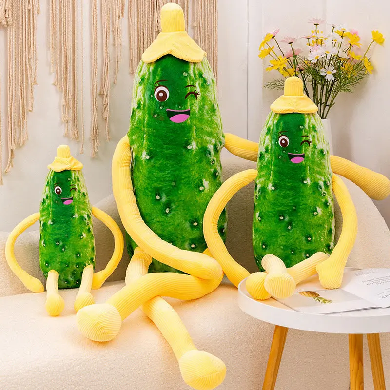 

Creative Huge Funny Cucumber Plush Pillow Toy Anime Stuffed Plants Vegetable Plushies Doll Cushion Cute Soft Ki Girls Toys