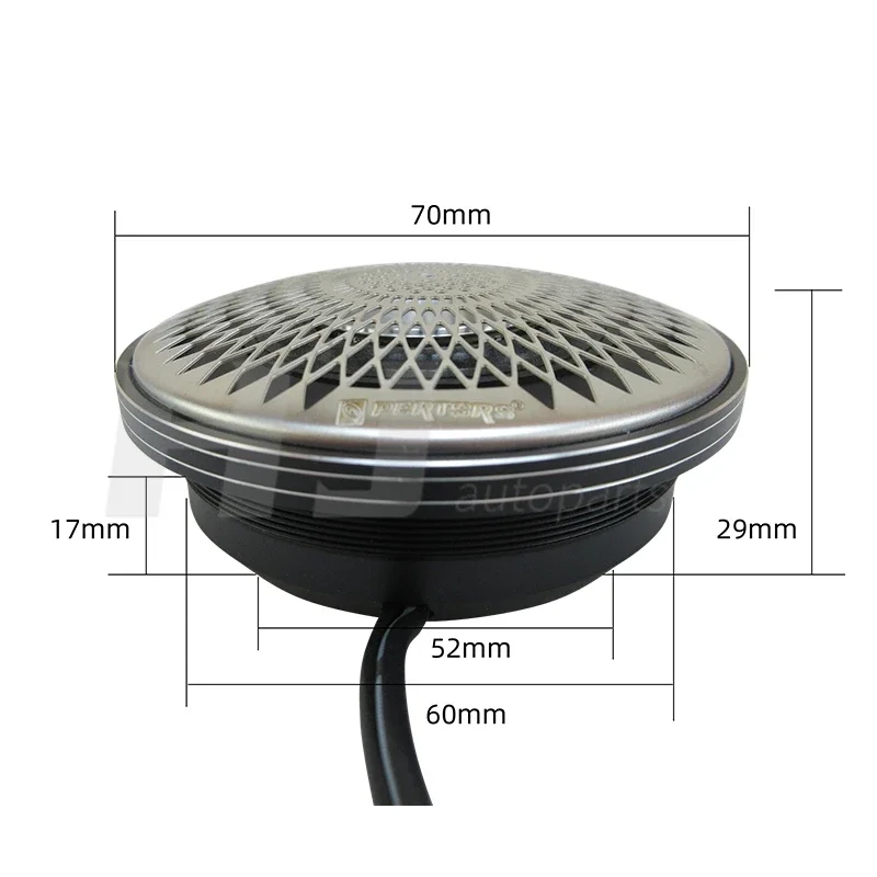 2pcs Car Surrounding Vocals Audio Sound System 2.76 Inch Surround Mid Range Treble Speaker for Car Sky Channel Mid Tweeter Kit