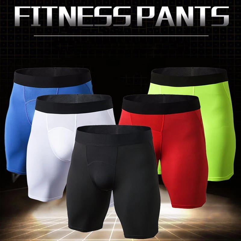 Men Sport Fitness Shorts Gym Basketball Shorts Male Running Training Compression Leggings Workout Tights Man Sportswear