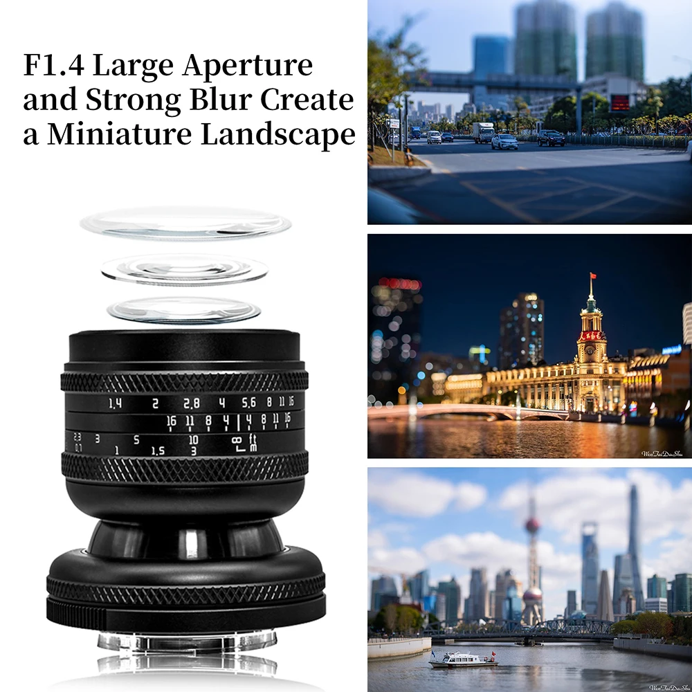 

AstrHori 50mm F1.4 Tilt Full Frame Manual Focus Large Aperture Lens for Sony E Canon RF Fuji X Nikon Z M43 Leica L Mount