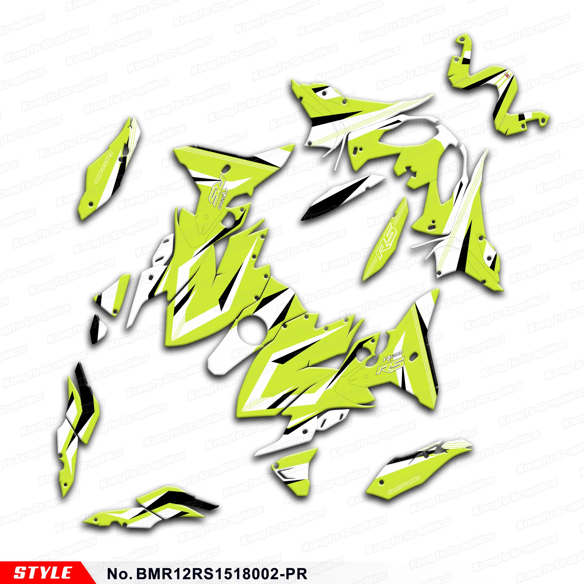 

Aftermarket Restyle Graphics Motorcycle Stickers Deco Kit for BMW R1200RS 2015 2016 2017 2018, BMR12RS1518002-PR