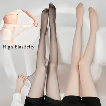 Collant dimagranti sexy di grandi dimensioni da donna calze di seta nere leggings sottili traspiranti trasparenti collant ultra sottili anti-gancio 1