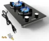 Gas Cooktop 2 Burner Propane Cooktop, 12 Inch LPG/NG Dual Fuel Gas Stove Top, Built-in Tempered Glass Gas Cooktop for Apartment, 1
