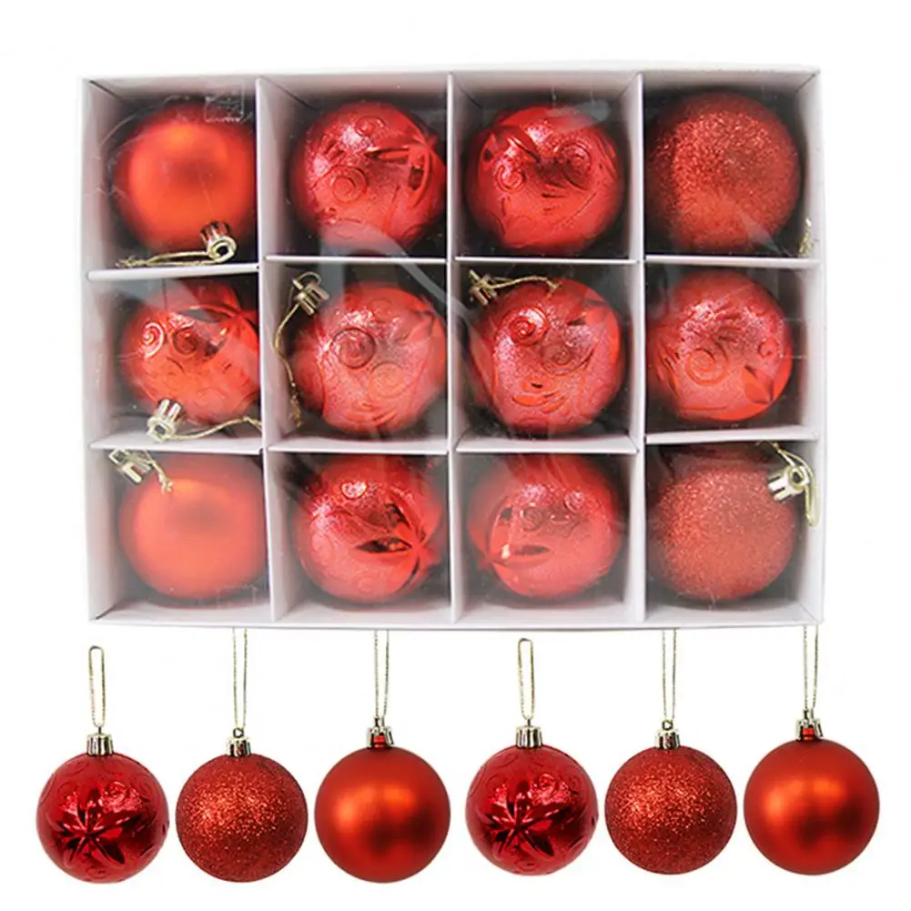 

12pcs 6cm Christmas Ball Hanging Festive Ornamental Delightful Xmas Tree Painted Christmas Tree Ball Pendant Ornament