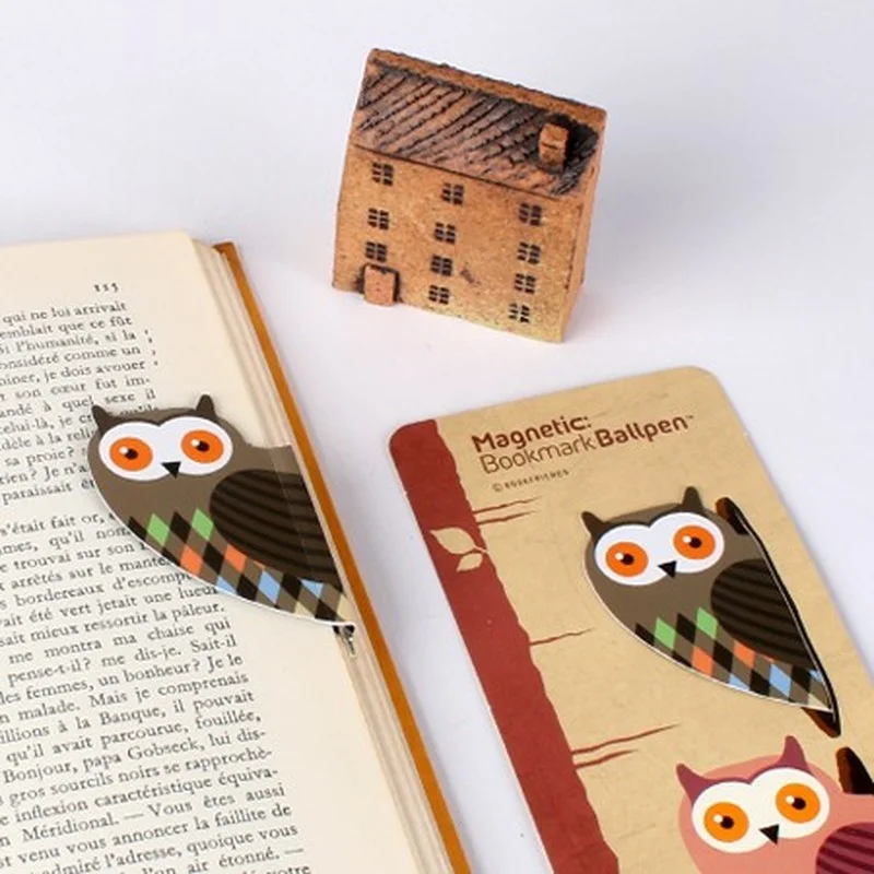 Creative Lovely Birds Magnet Bookmark Ballpen Special Shaped Magnetic Bookmarks Book Accessories korean stationery
