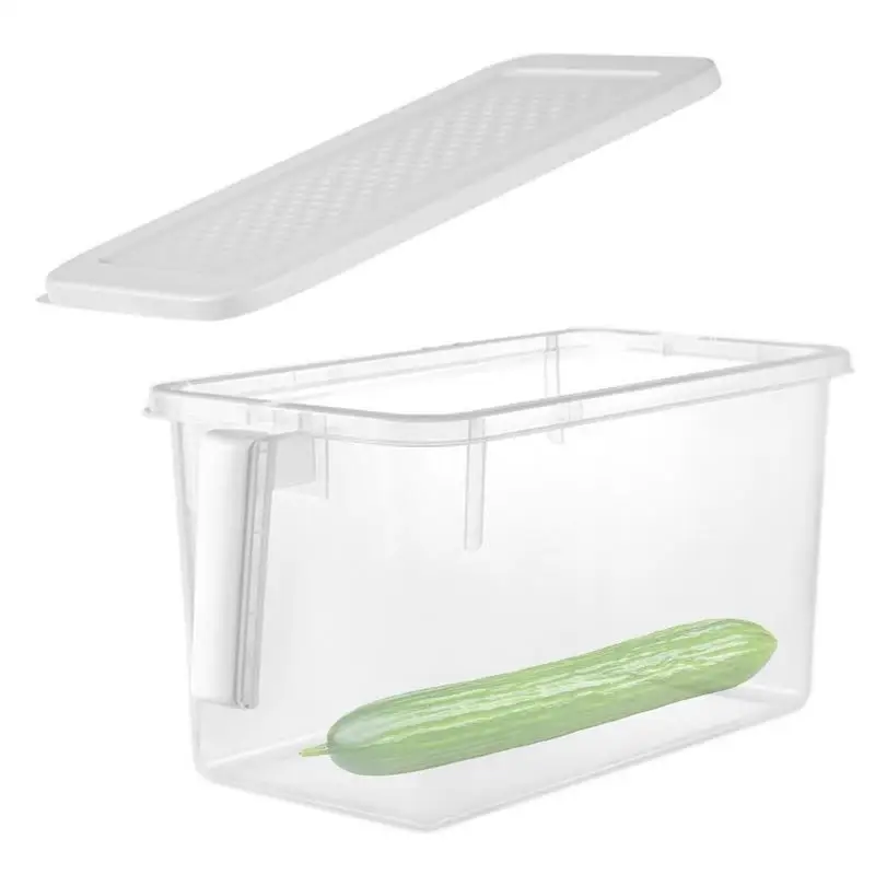 

Refrigerator Fresh-Keeping Box Clear Food Container Box With Lid Handle Design Storage Tool For Fruits Meats Vegetables And Eggs