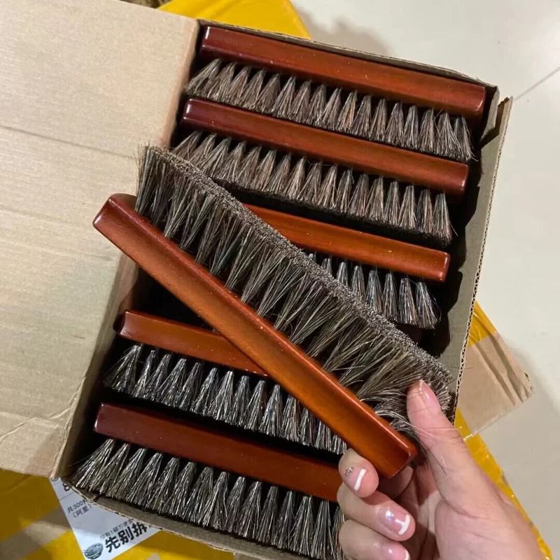 Large Horsehair Horse Bristle Brush Multi-Purpose Cleaning Shoe Polish Polishing and Waxing Universal Use 5