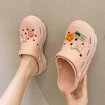 Women's Cute EVA Clogs, Two-way Wear Comfortable Slip-On Beach Shoes, Soft Breathable With Platform Home Garden Clogs 1
