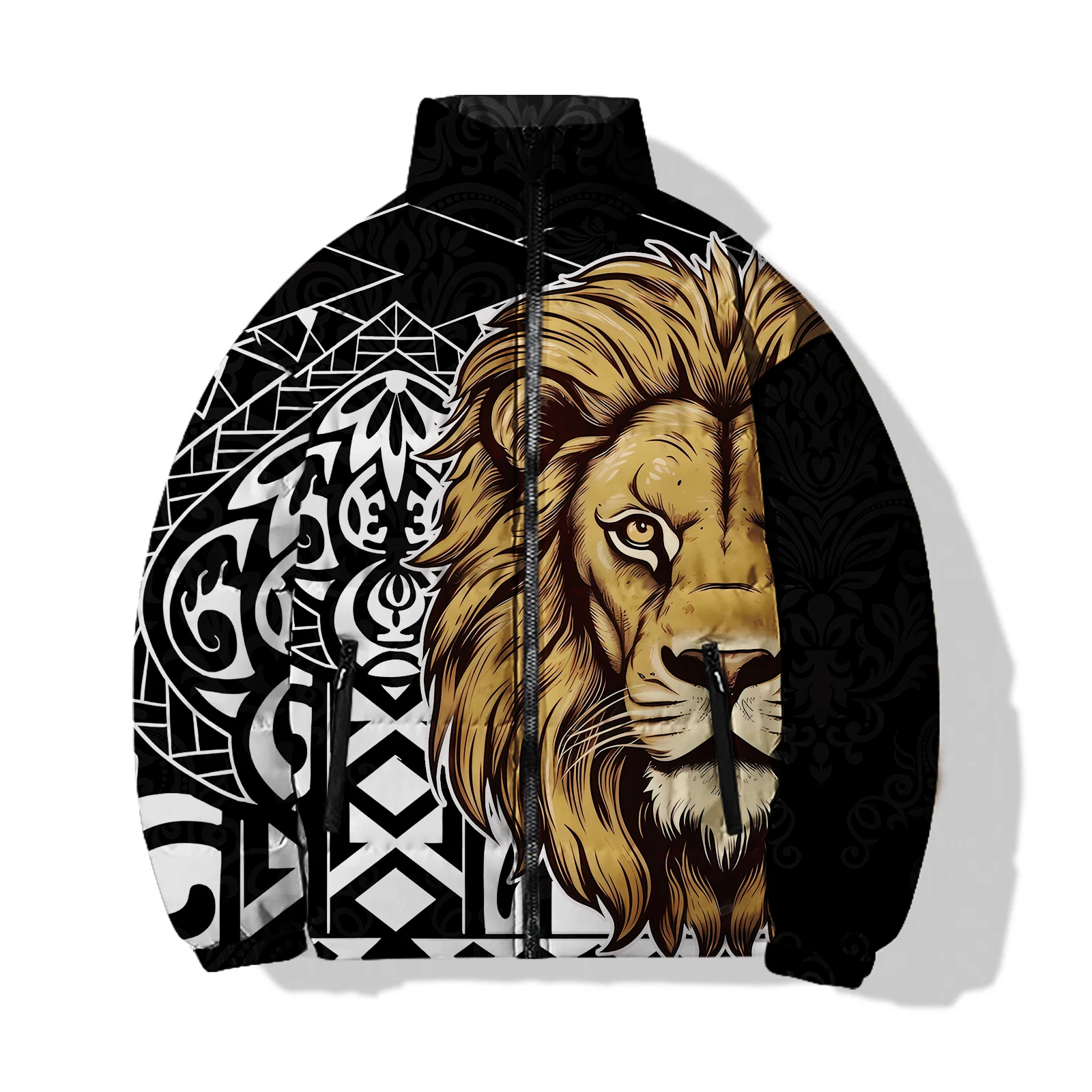 thumbnail image 1 of Chaquetas modernas y versátiles 2024 para hombre, ropa cómoda y elegante para hombre, chaquetas deportivas de invierno para hombre, abrigo con estampado de lobo, 1 of 5