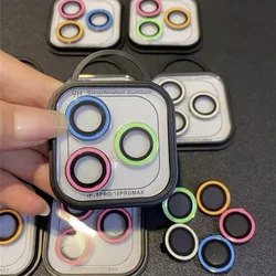 Luminous Full Cover Camera Lens Protector with Ceramic Rings - 17(2pcs (Pink Blue Green)