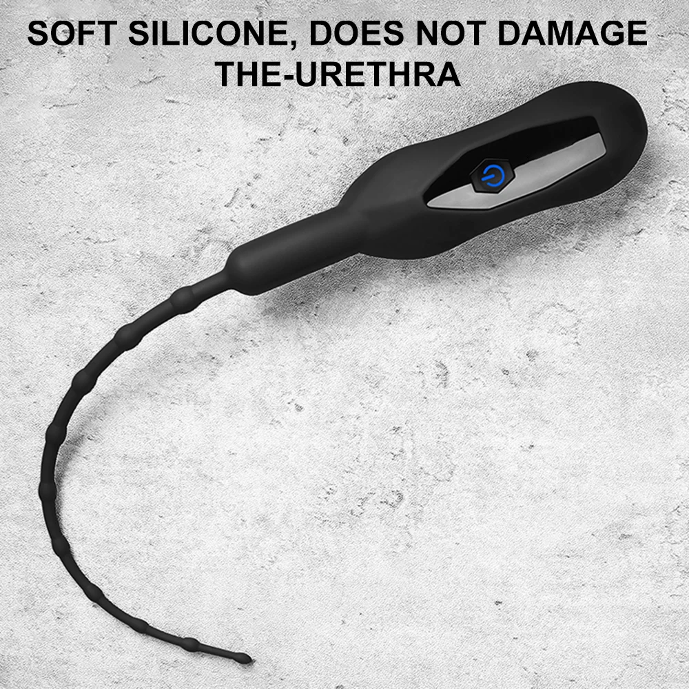 Penis Sex Toys 10 Speed Long Urethral Vibrator Catheter Plug Vibrating Urethra Sound Dilator Massager Dildo