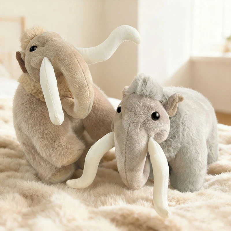 Mammoth Plush Toy - Lifelike Woolly Mammoth Stuffed Animal, Realistic Elephant Plushie, Prehistoric Animal Simulation Doll Gift
