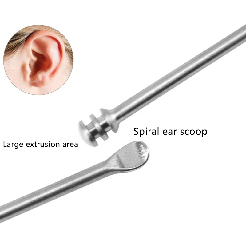 1PC Ear Wax Remover Stainless Steel Cleaning Pick Earpick Cleaner Spoon Care Clean Tool for Baby Adults | - Цена: US $0.64 - 0.85