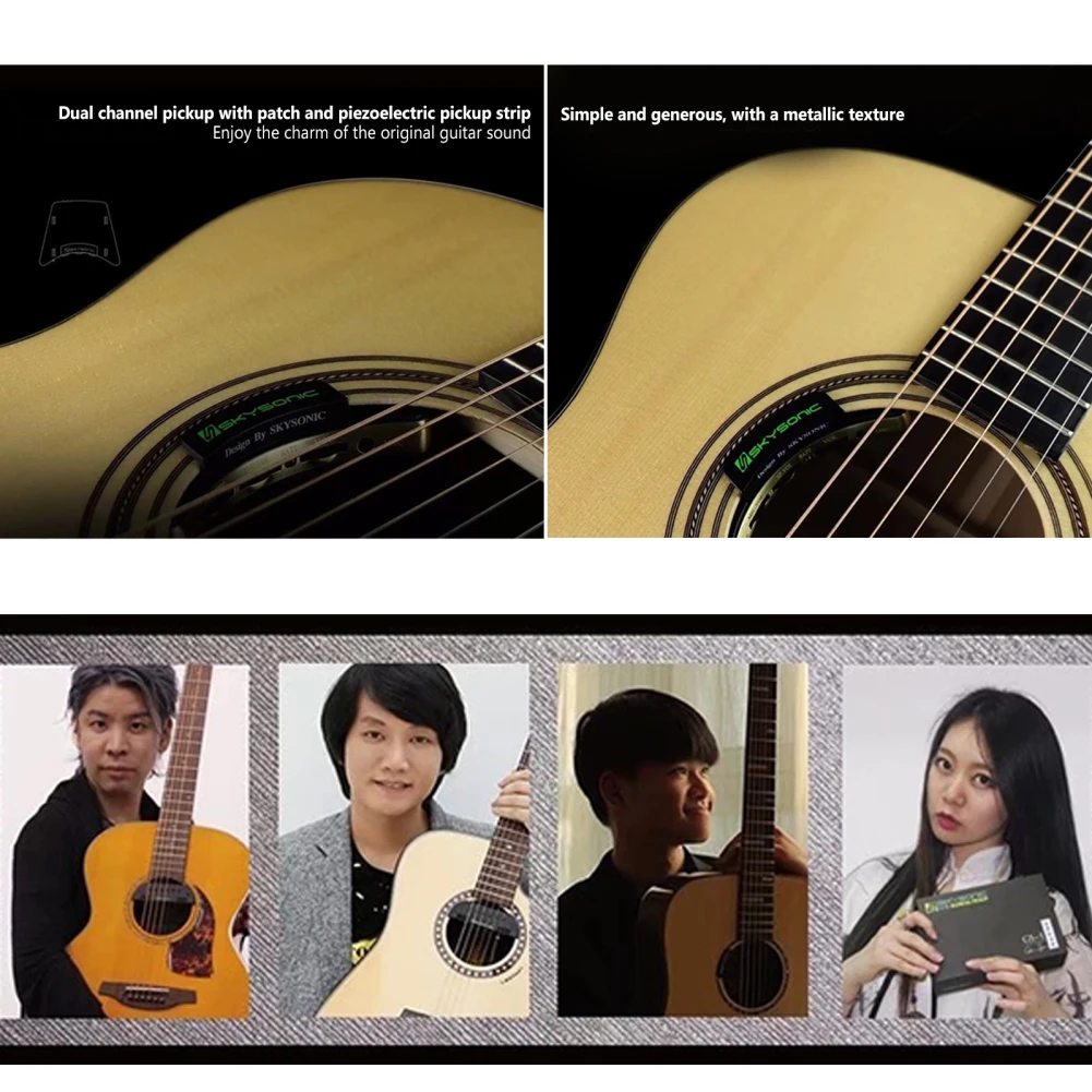 1 set of plasticSkysonic Joy2 Acoustic Guitar Pickup Dual Pickup Modes Soundhole Musical Instrument Accessories