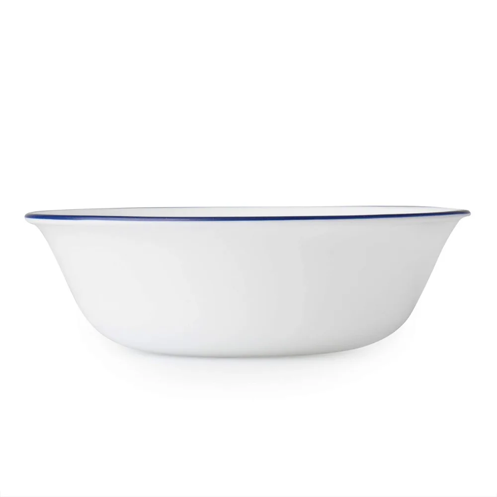 18-Piece Service for 6 Dinnerware Set, Lightweight Round Plates and Bowls Set, Indigo Speckle