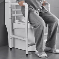 Anti-rollover Toilet Support Frame, Stainless Steel Safety Stand Up Commode Toilet Handrail Toilet Chair for Disabled People 1