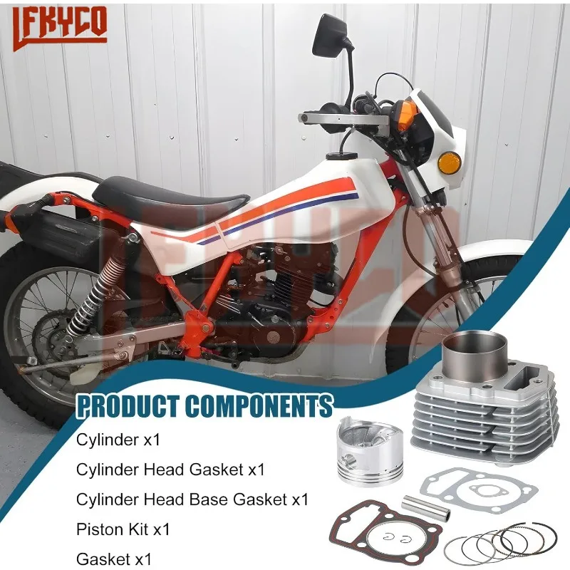 Motorcycle 63mm Cylinder Top End Rebuild Kit Motor for Honda XR200