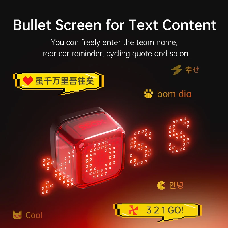 XOSS Nebula Smart Matrix Light System for Cycling Braking