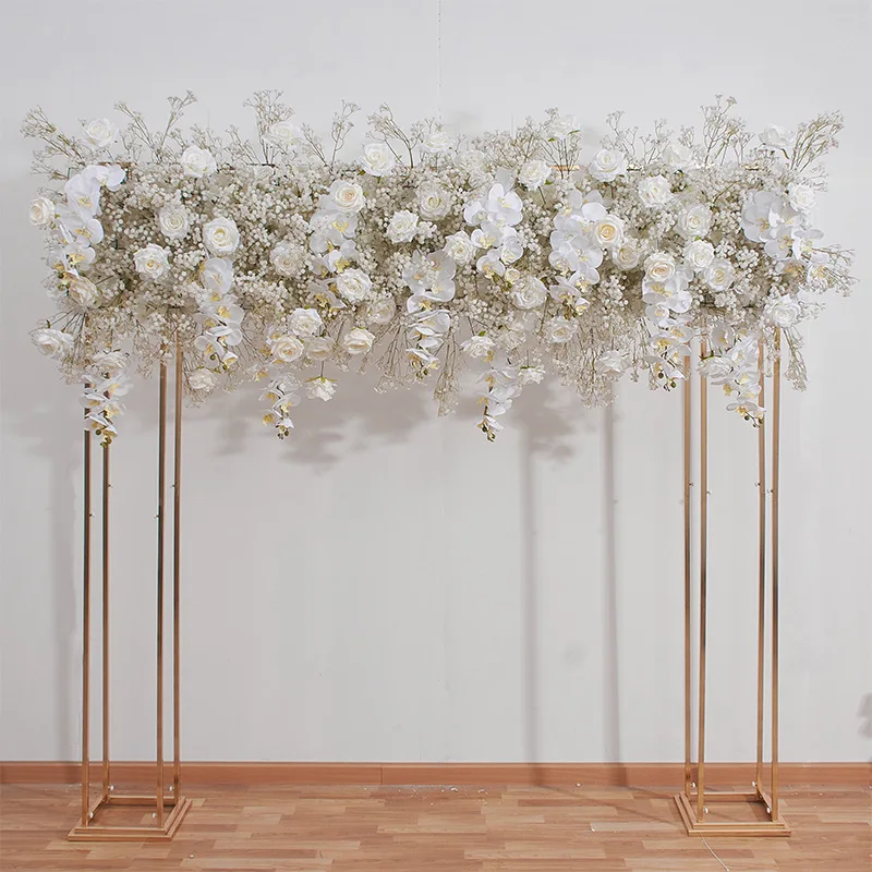 

200CM Wedding Backdrop Flower Arch Decor Floral Arrangement Event Party Prop Luxury White Cherry Blossom Rose Orchid Flower Row