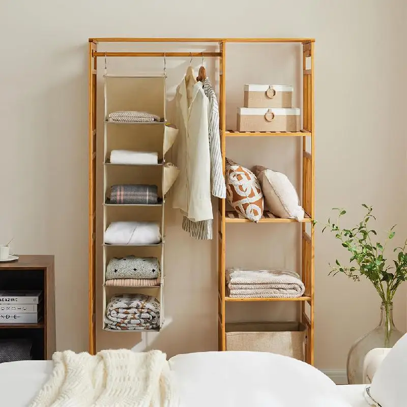 3/4/5/6Layers Hanging Wardrobe Organizer And Closet Storage Shelves For Wardrobe, Nursery, Baby Clothes Organization And Storage 2