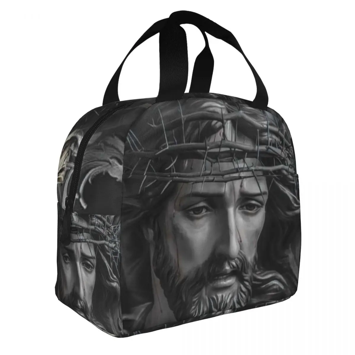 

Jesus Christ Resurrection Lunch Bento Bags Portable Aluminum Foil thickened Thermal Cloth Lunch Bag for Boys and Girls