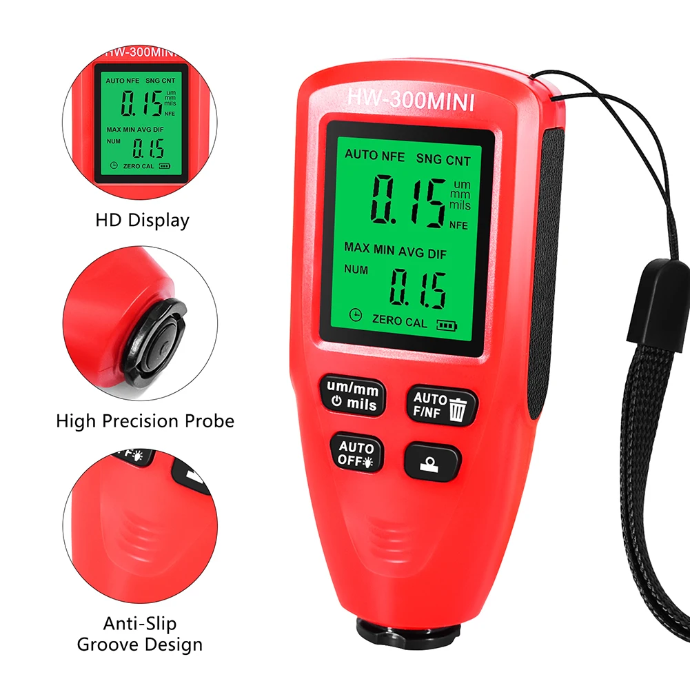 HW300MINI Coating Thickness Gauge 02000UM Car Coating Thickness