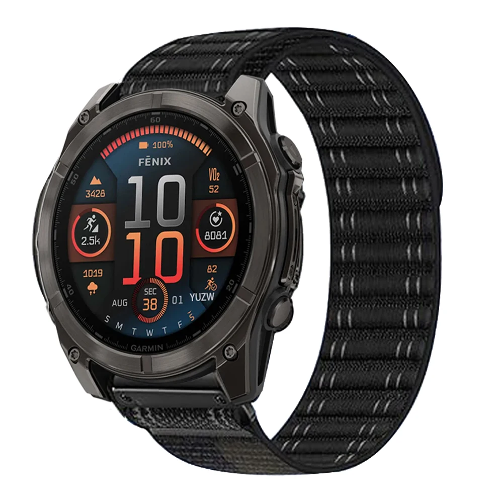 Premium Nylon Watch Strap for Garmin fenix and Enduro Series – QuickFit Bands, 22mm/26mm Adjustable