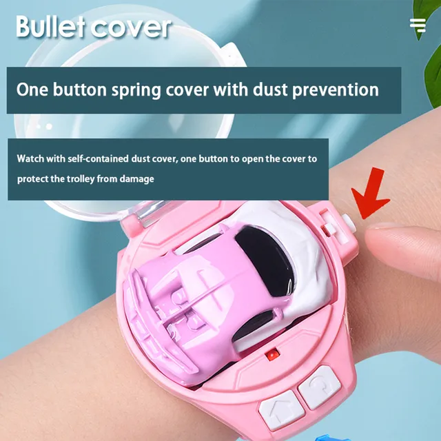 New Mini Watches Rc Car 2.4G Watch Remote Control Vehicle Cute Truck Infrared Sensing Rc Cars Toys For Baby Small Children Gift 2