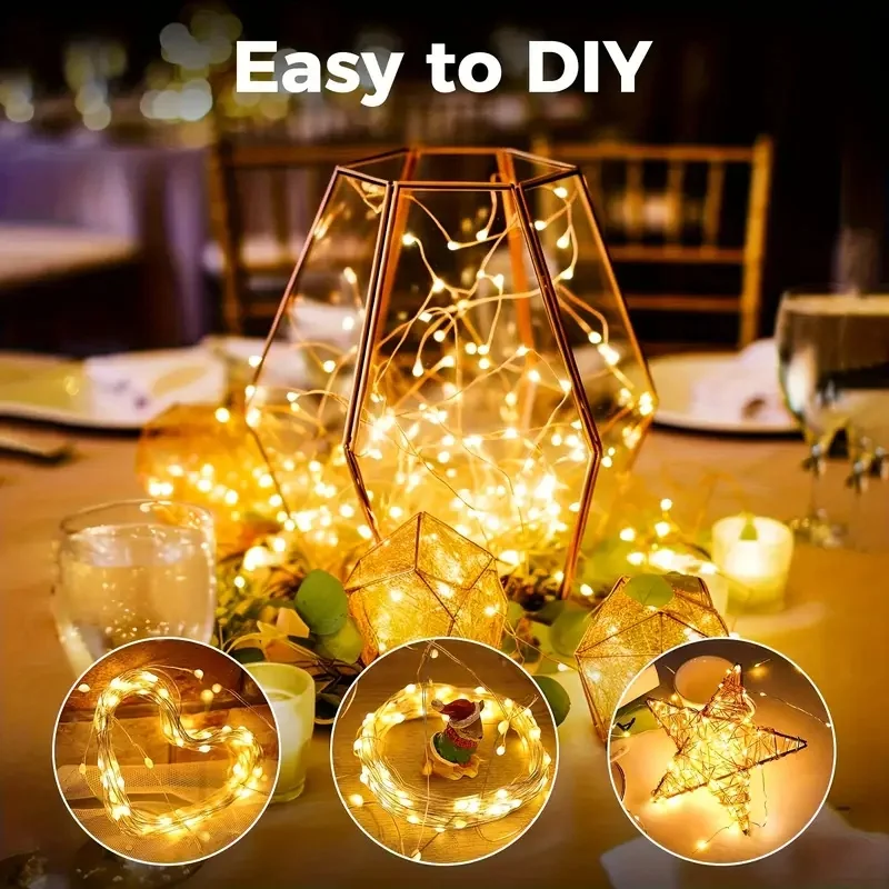 USB New Year Light Fairy Copper Wire String Holiday Outdoor Garland Lighting Waterproof Wedding Party Christmas Tree Decoration