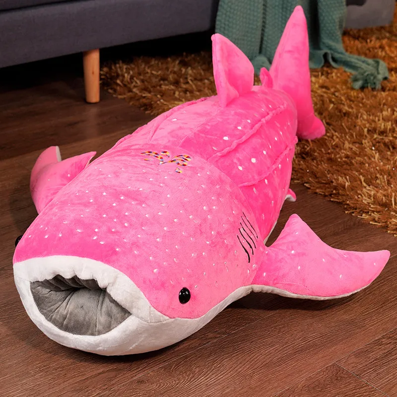 Pink whale plush toy large stuffed animal cushion
