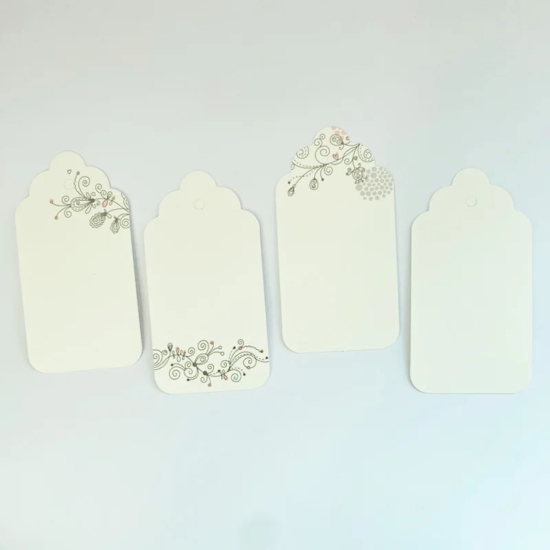 White Kraft Paper Tags Gift Hang Tag Labels Printed DIY Bookmark