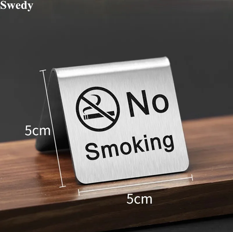 Stainless Steel Restaurant Table Reserved Signs Wedding Restaurant Table Number Stand Seating Signs Warning No Smoking
