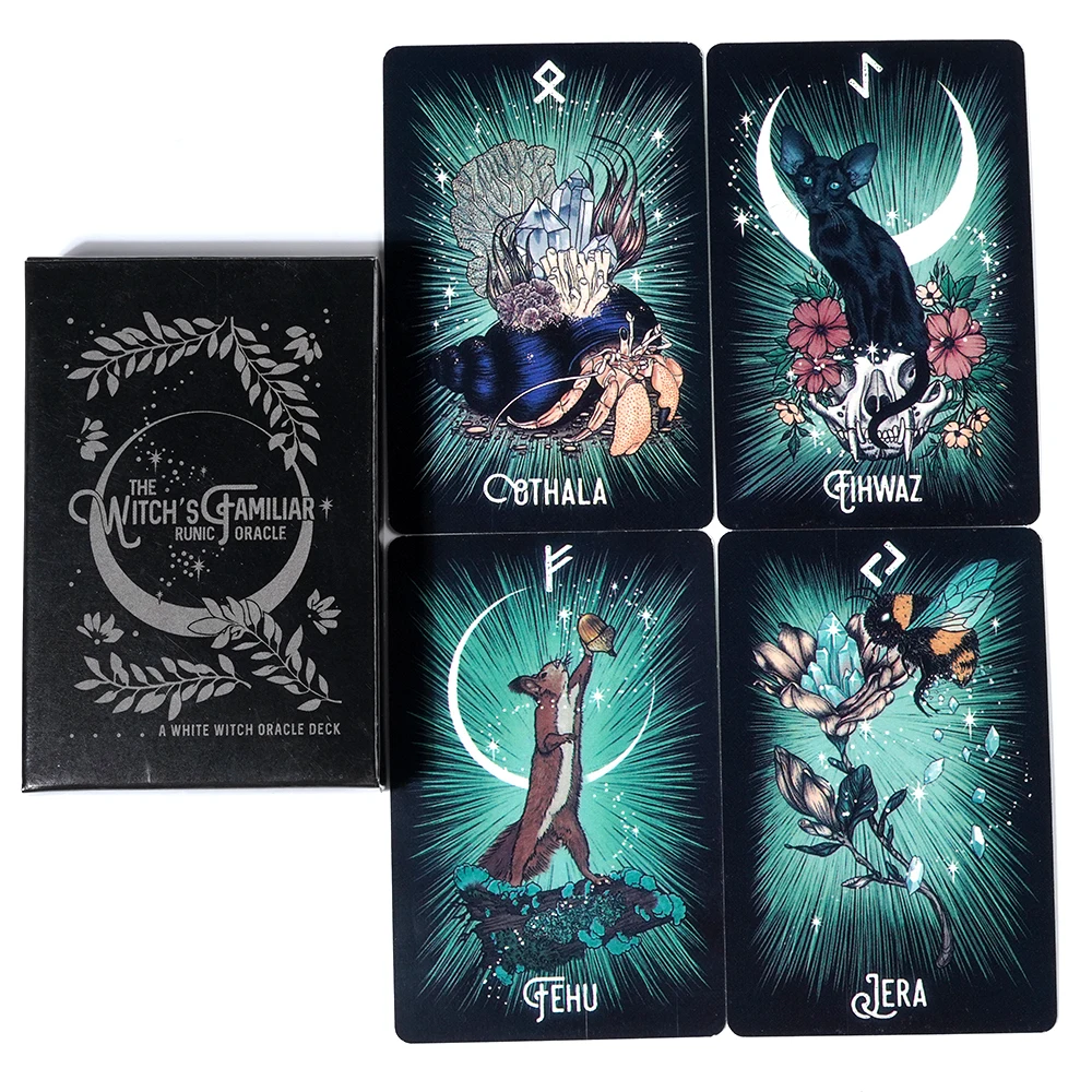 大人女性の Runic Familiar Witch'S Oracle Runes Deck Tarot Indie Card 24 趣味・スポーツ・実用