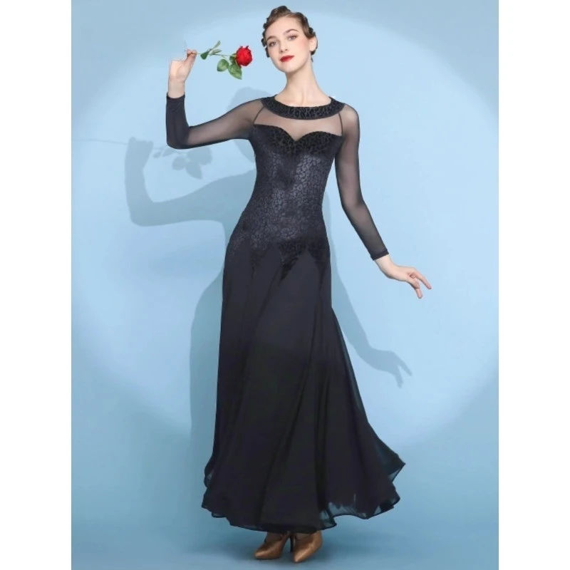 Velvet Ballroom Dance Costumes Modern Dances Ballroom Dances Waltz Swing Dresses